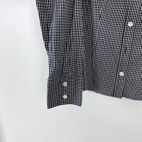 Loft Outlet Black & White Fitted Button-Down Shirt Collared Long Sleeve Size 6 - Picture 4 of 6